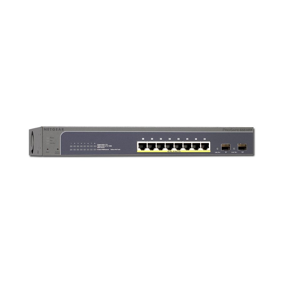Switch NETGEAR GS510TP (8 x 1000/100/10Mbps, 2 SFP Slots, Rackmount, Firewall Protection, Power over Ethernet (PoE), DoS Attack Protection, Radius/TACACS+, Web Interface) Retail - Slika 4