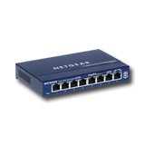 Netgear Switch ProSafe plus GS108 (8 x 1000/100/10Mbps, Desktop, Auto-sensing per port) Retail