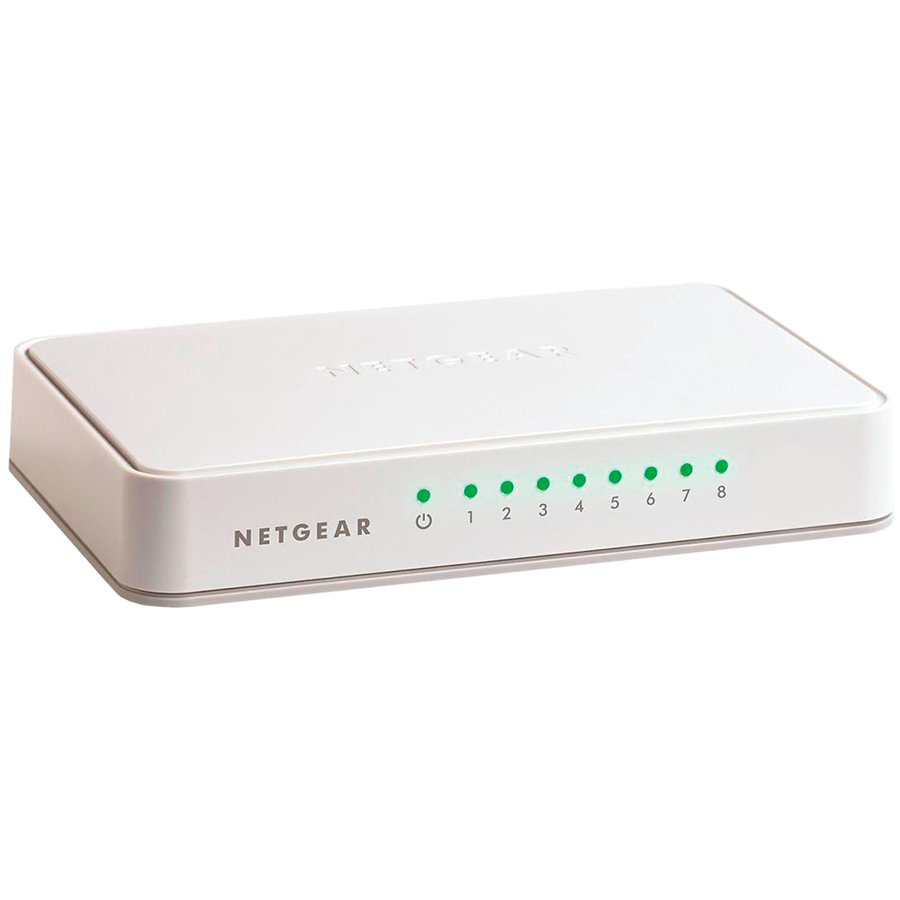 Netgear 8x 10/100/1000 ProSafe switch, plastic casing, external power supply