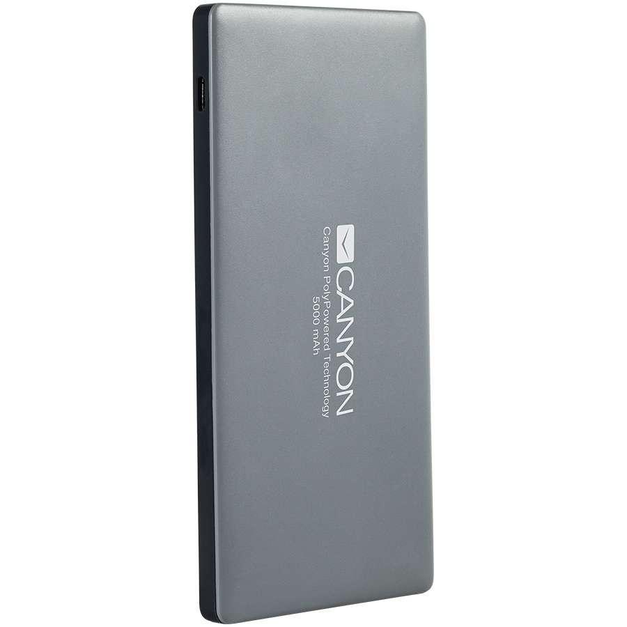 Canyon Power bank 5000mAh (Color Dark Gray), bulit-in Lithium Polymer Battery