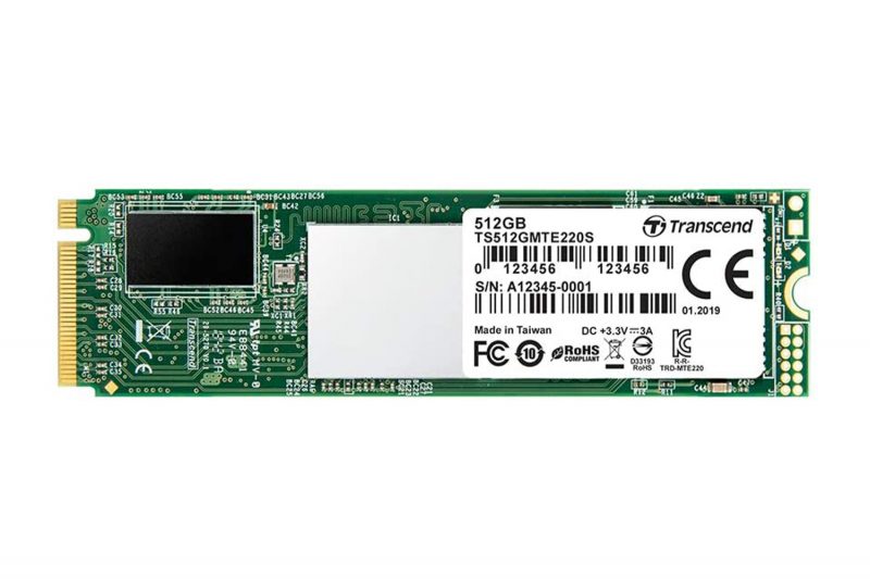Transcend MTE220S SSD, 512GB, PCIe 3.0, M.2