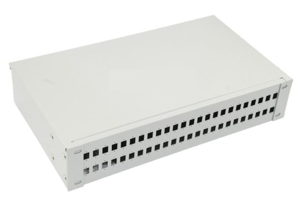 NFO Patch Panel 2U 19" - 48x SC Simplex LC Duplex, Closed, 4 trays
