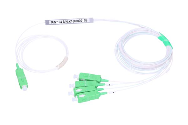 NFO Fiber Optic PLC Splitter, 1:4, Steel Box, SM, G657A, 1, 5m, SC APC