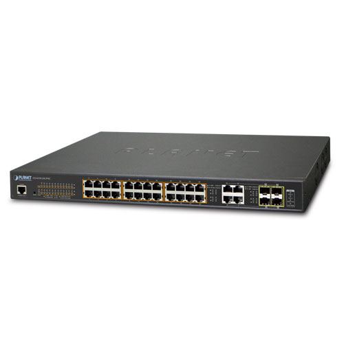 Planet 24-Port 10 100 1000T Ultra PoE 4-Port Gigabit TP SFP Combo Managed Switch