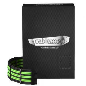 CableMod PRO ModMesh C-Series RMi & RMx Kabelski kit - crni / svijetlo zeleni