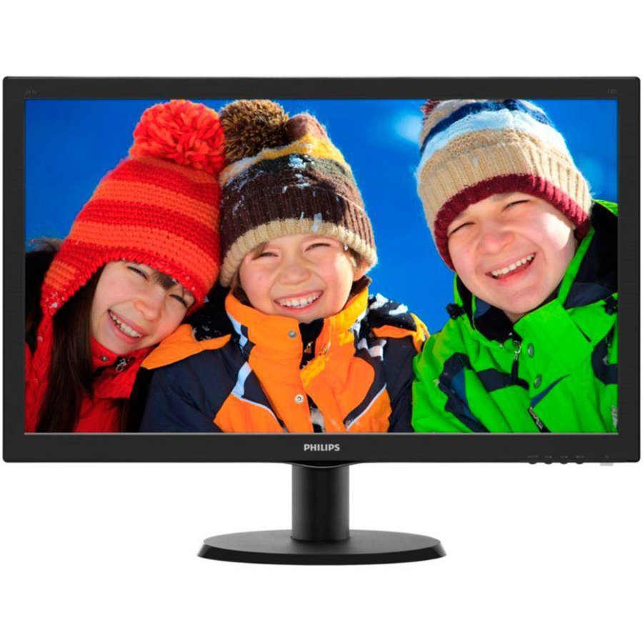 Monitor LED Philips 243V5LHAB/00, V-line, 23.6'' 1920x1080@60Hz, 16:9, TN, 1ms, 250nits, Black, 3 Years, VESA100x100/VGA/DVI/HDMI/
