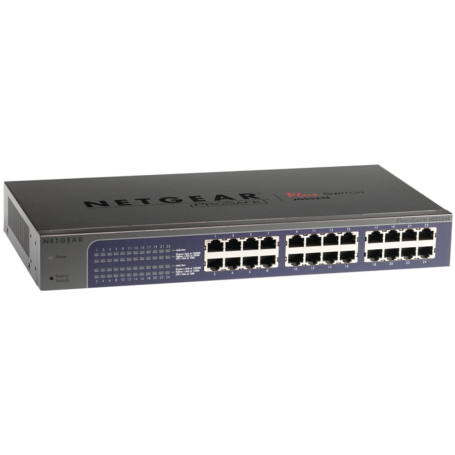 NETGEAR ProSafe Plus JGS524Ev2 - Switch - unmanaged - 24 x 10/100/1000 - desktop, rack-mountable