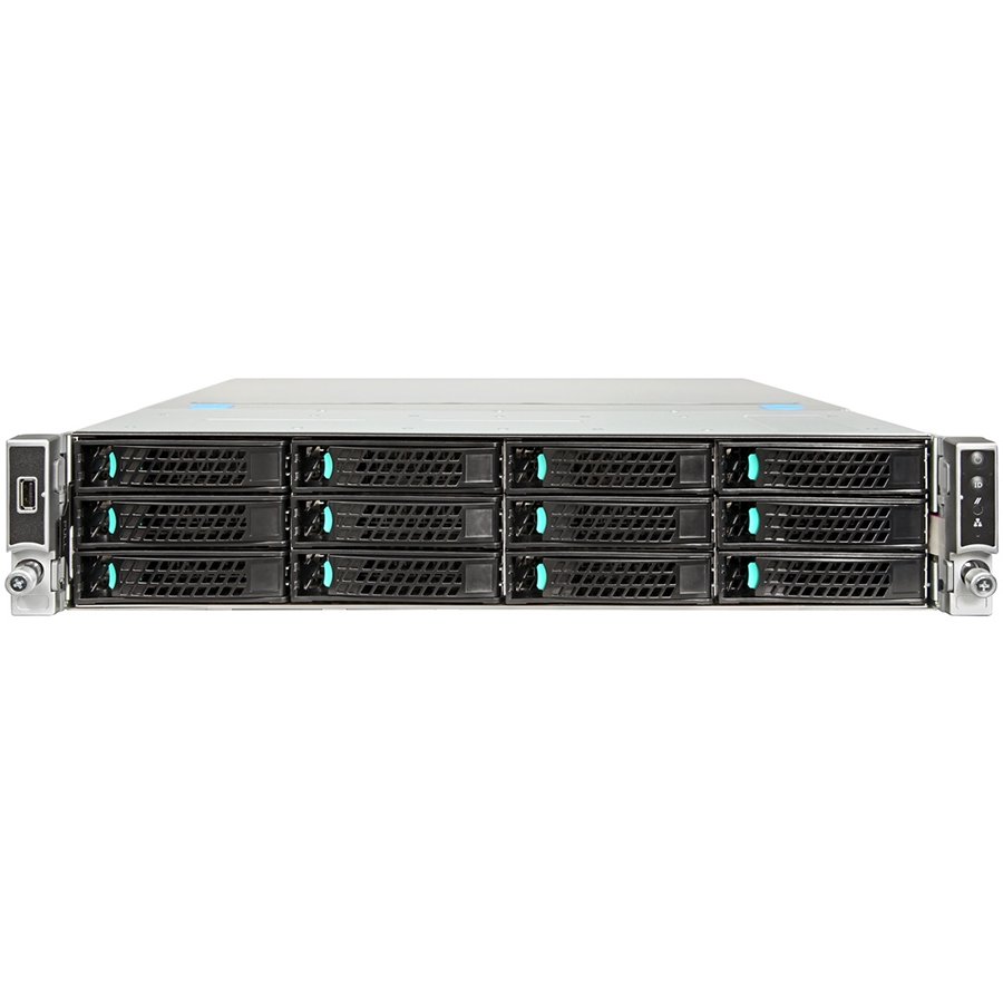 Intel Server (Rack-Mountable, C6122 x, Xeon Processor E5-2660v4-2GHz (Socket 2011-3), Bus 9.6GT/sec, 256GB DDR4 SDRAM, 14x200GB800GB Solid State DriveSolid State Drive, RAID Controller Card/TPM Module/Intel RAID Expander/Intel Remote Management Module, 1+1 Redundant PSU, 2 x PSU, Black, 2U), Retail