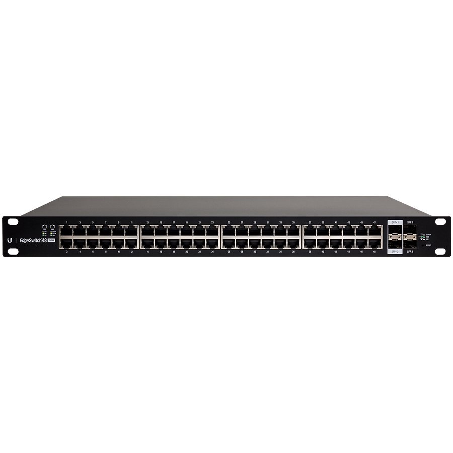 Ubiquiti EdgeSwitch 48 - Switch - Managed - 48 x 10/100/1000 (PoE+) + 2 x Gigabit SFP / 10 Gigabit SFP+ + 2 x SFP - rack-mountable - PoE+