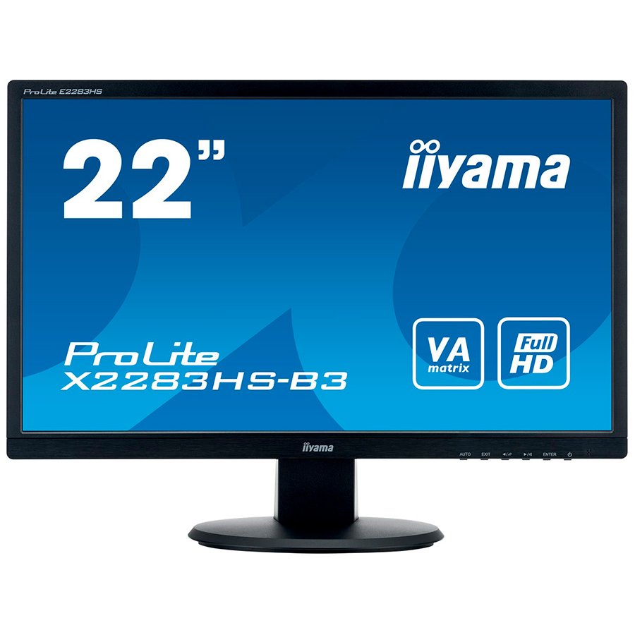 Iiyama Monitor Prolite 21, 5" 1920x1080, 250cd/m2, Speakers, DisplayPort, HDMI, VGA, 4ms
