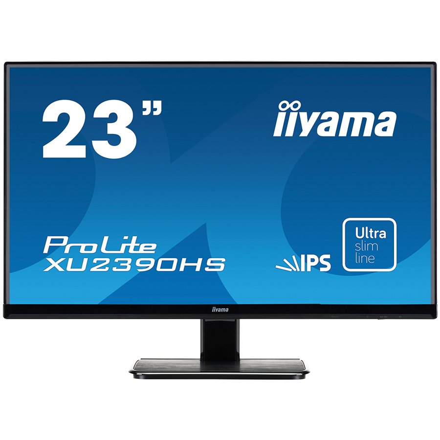 IIYAMA Monitor Prolite, 23" ULTRA SLIM LINE , 1920x1080, IPS-panel, 4ms, 250 cd/m², Speakers, VGA, DVI & HDMI