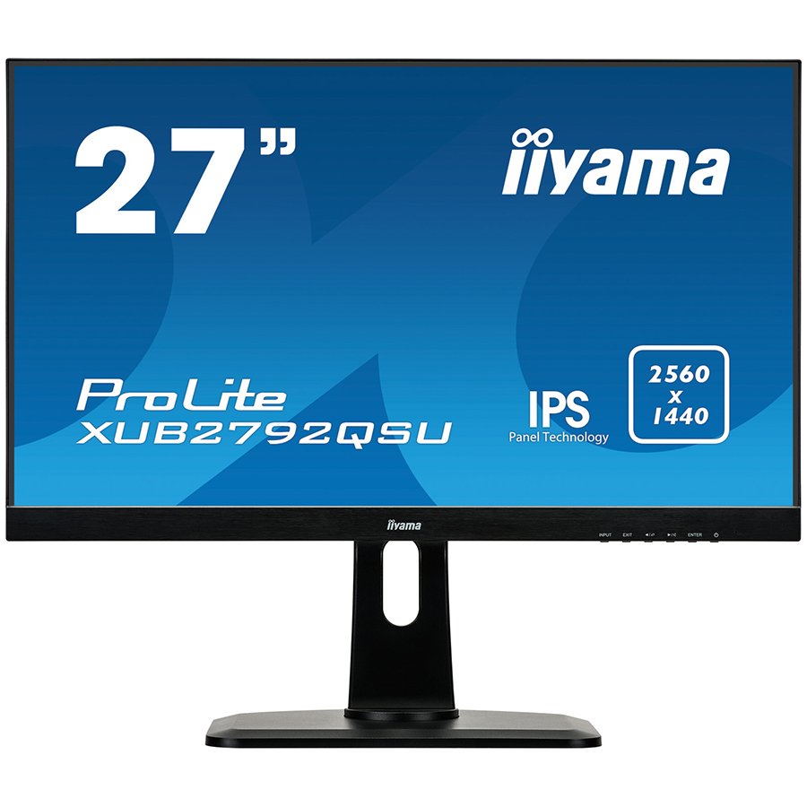 Iiyama Monitor Prolite, 27" ETE, ULTRA SLIM LINE, 2560x1440 WQHD, IPS, 5ms, FreeSync, 13cm height adj. stand, 350cd/m², VGA, HDMI, DisplayPort, Speakers, USB-HUB(2x3.0)