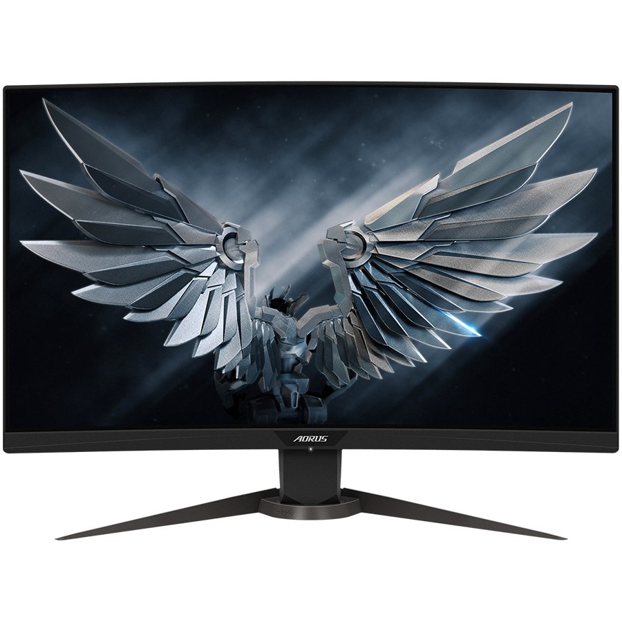 Gigabyte gaming AORUS CV27F Monitor 27", 1500R Curved, Non Glare, ELED backlight, HDR, 1920x1080, FHD 165Hz, FreeSync 2, 1ms, 12M:1, 400cd/m2, ANC, 2xHDMI, DP, 2xUSB 3.0, Audio line out, Headphone Port, Swivel, Tilt, Height Adj., RGB Fusion, 3Y