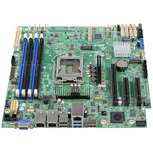 Intel Server MotherBoard DBS1200SPL (E3-1200v5, Socket-1151, C236, uATX, 4xDDR4 UDIMM, 3x PCIe 3.0 slots, 1x M.2 2242 slot, 2xGbE, 8xSATA, 4xUSB, Display port, SW RAID, mez & RMM4lite options), retail