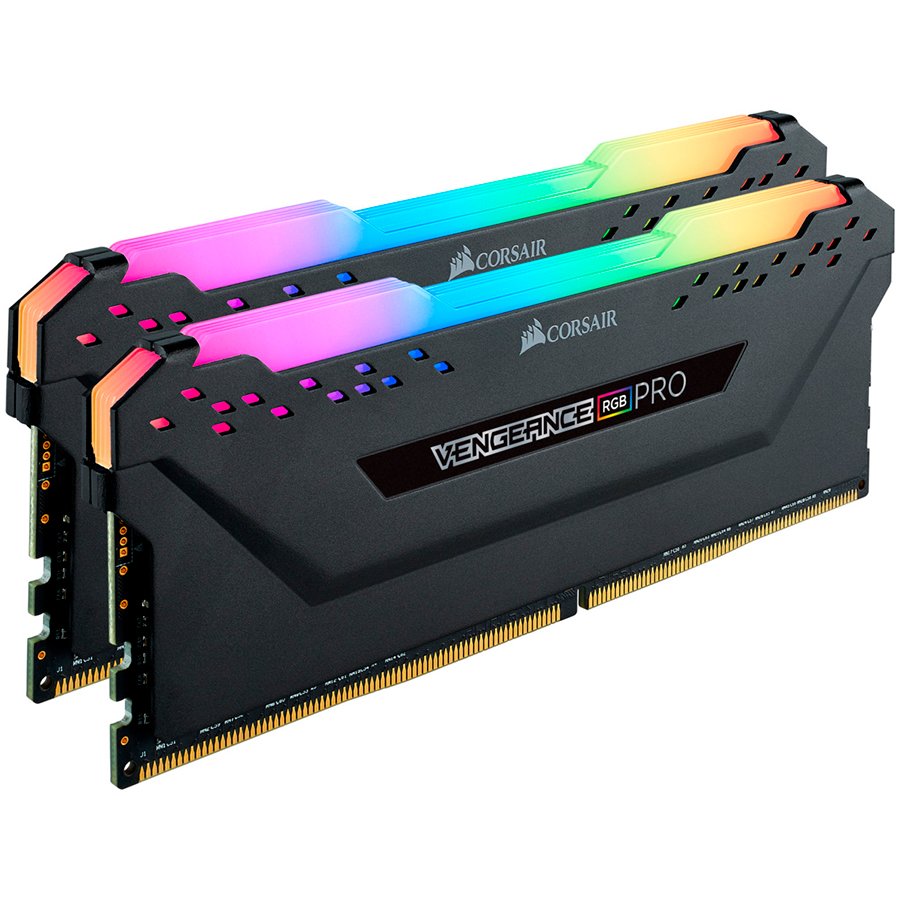 DDR4, 3600MHz 32GB 2x 288 DIMM, Unbuffered, 18-22-22-42, Vengeance RGB PRO black Heat spreader, 1.35V, XMP 2.0, for AMD Ryzen