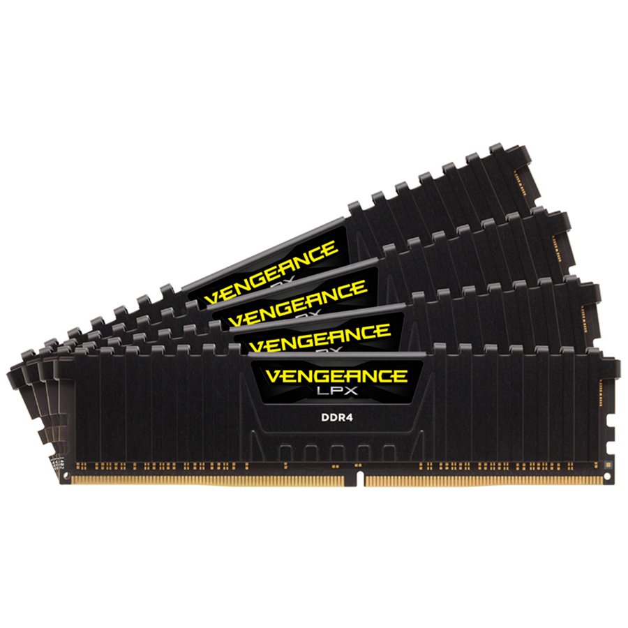 DDR4, 3600MHz 128GB 4x32GB Dimm, Unbuffered, 18-22-22-42, XMP 2.0, Vengeance LPX black Heatspreader, Black PCB, 1.35V