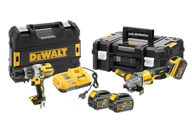 Dewalt Set AKU bušilica/odvijač 18V + akum. Flex. kutna brusilica 54V, DCK2055T2T