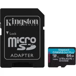 KINGSTON Canvas Go Plus 64GB, MicroSD, UHS-I, memorijska kartica + Adapter