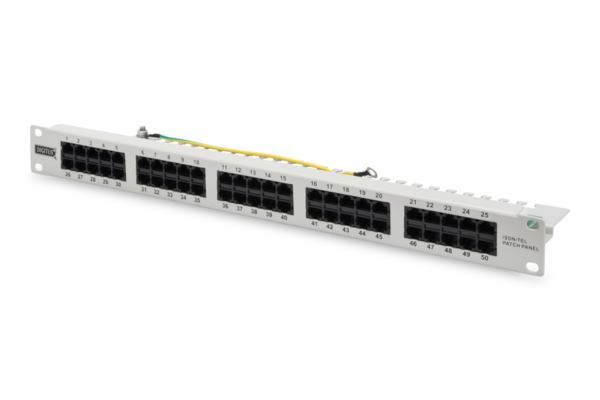 Digitus CAT 3 ISDN patch panel, unshielded 50 port, grey