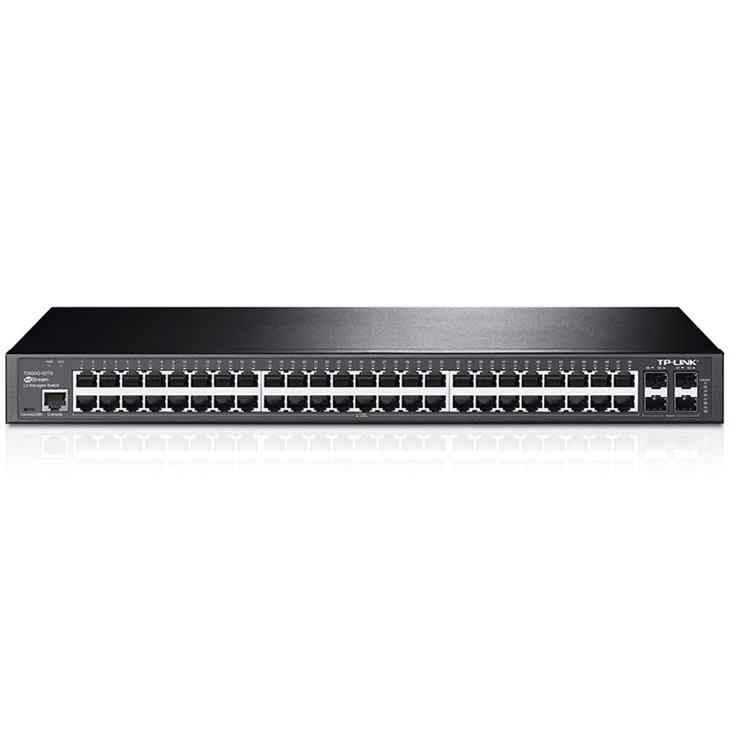 JetStream 48-port Pure-Gigabit L2 Managed Switch, 48 10/100/1000Mbps RJ45 ports including 4 Gigabit SFP slots, Static Routing, Port/Tag/Voice/Protocol-Based VLAN, Q-in-Q(Double VLAN)