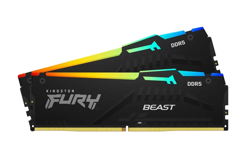 Kingston FURY Beast RGB 64GB Kit (2x32GB) DDR5 memorija, 6000MHz, CL36