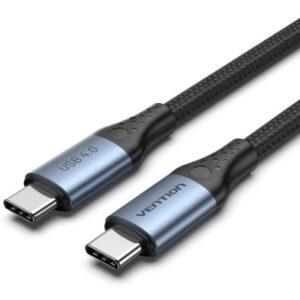 Vention Cotton Braided USB 4.0 C Male to C Male 5A Cable 1m