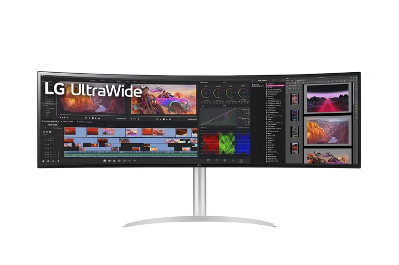 LG UltraWide 49WQ95C-W monitor, 49", DQHD, 144Hz, FreeSync/G-Sync, IPS