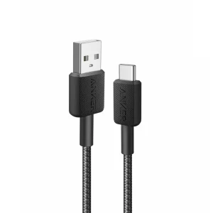 Anker 322 pleteni kabel USB-A na USB-C, 0.9m, crni