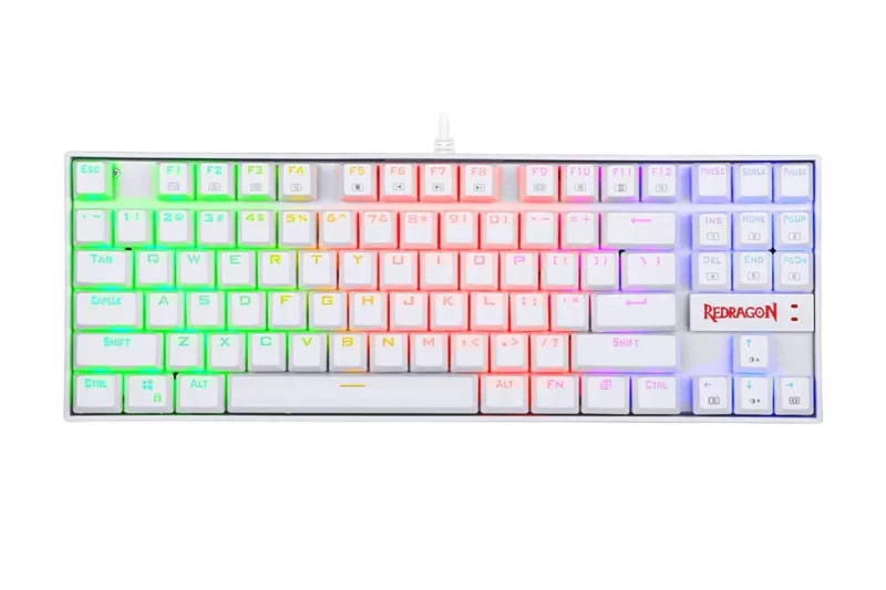 REDRAGON K552 KUMARA RGB bijela mehanička tipkovnica, Red Switch