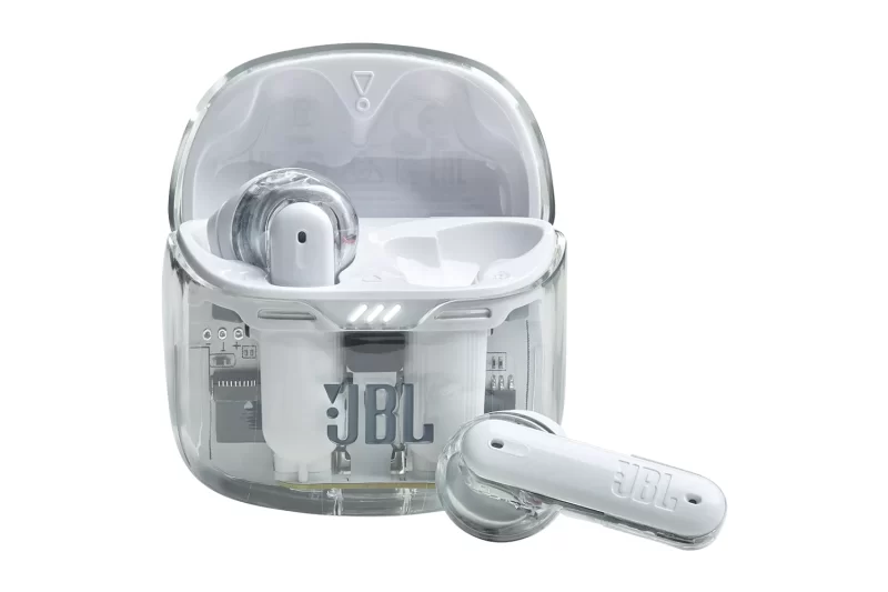 JBL Tune Flex bežične slušalice, prozirno bijele