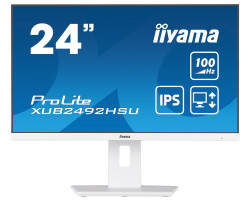 Iiyama 24" XUB2492HSU-W6 FHD (1920×1080) IPS, Pivot, 100Hz, 16:9, 0.4ms, 250 cd/m2, 1300:1, HDMI/DP, 4×USB-A, zvučnici, bijeli