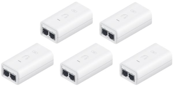 Ubiquiti POE-24-12W-G-WH, Gigabit PoE Injector, 24V 0, 5A (12W), 5-Pack