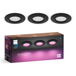 Philips Hue Slim Recessed Spot svjetlo, crno, 3 komada