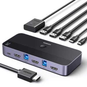 UGREEN KWM switch 3x HDMI, 2x USB-C, 3x USB-A,2x USB-B