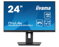 Iiyama 24&quot XUB2493HSU-B6 FHD (1920×1080) IPS, Pivot, 100Hz, 16:9, 4ms, 250 cd/m2, 1000:1, HDMI/DP, 2×USB-A, Ultraslim, zvučnici, crni