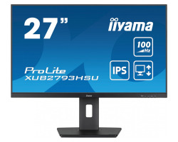 Iiyama 27" XUB2793HSU-B7 FHD (1920x1080) IPS, Pivot, 100Hz, 16:9, 1ms, 300 cd/m2, 1300:1, HDMI/DP, 2×USB-A, zvučnici, crni
