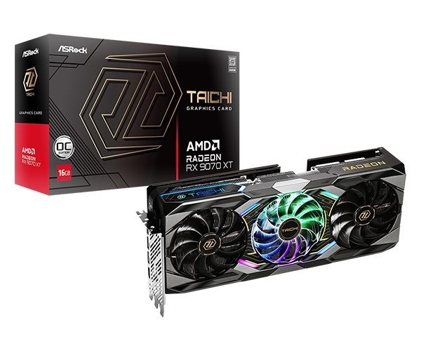 Asrock Radeon RX 9070 XT Taichi 16GB OC, 16GB GDDR6, ASR-RX9070XT TC 16GO