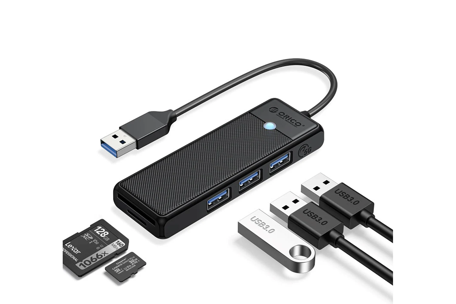 Orico PAPW3AT-U3-015-BK-BP, USB hub