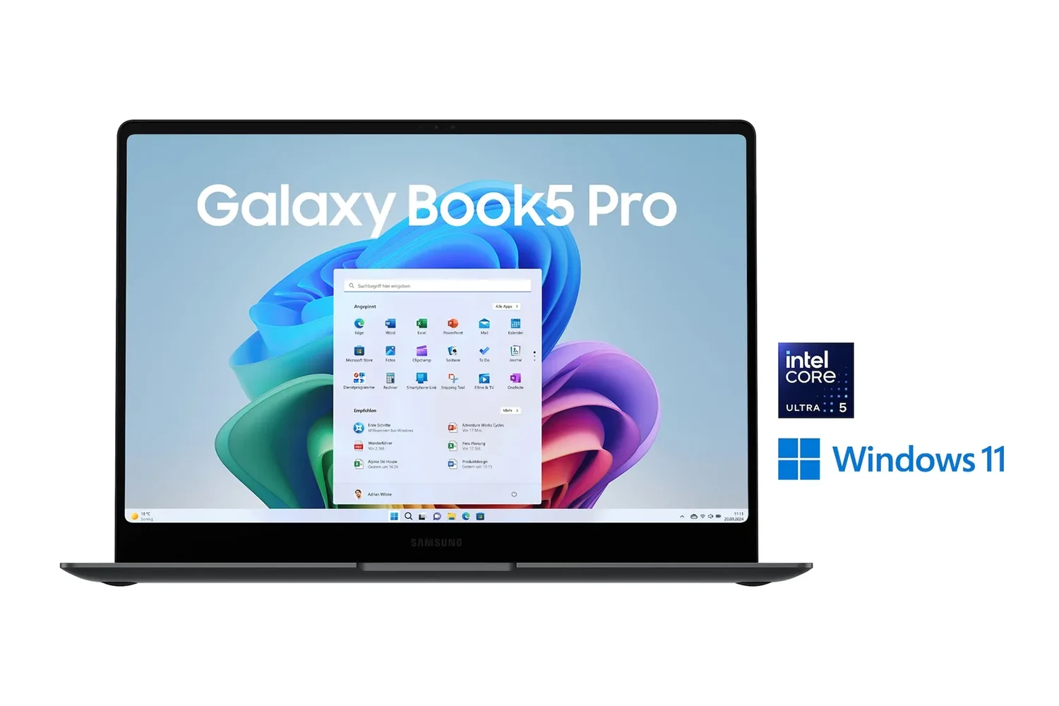 SAMSUNG Galaxy Book5 Pro notebook, NP940XHA-KG3DE, 14"/U5/16GB/Arc/512GB/W11