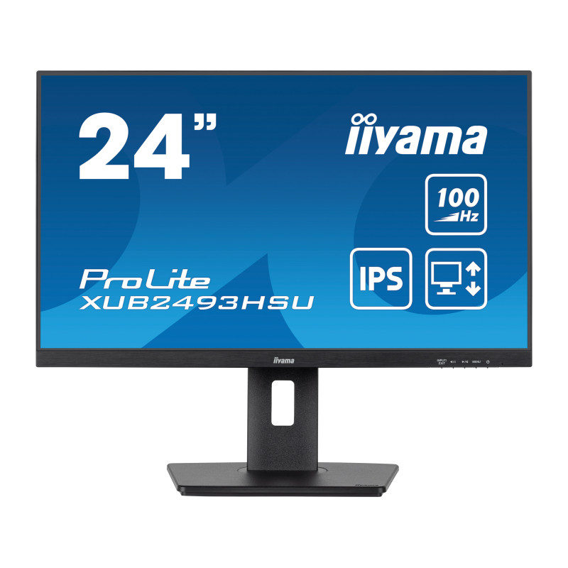 IIYAMA 24" XUB2493HSU-B6 FHD (1920×1080) IPS, Pivot, 100Hz, 16:9, 4ms, 250 cd/m2, 1000:1, HDMI/DP, 2×USB-A, Ultraslim, zvučnici, crni