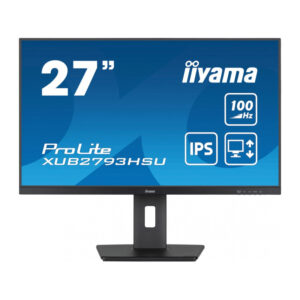 IIYAMA 27" XUB2793HSU-B7 FHD (1920x1080) IPS, Pivot, 100Hz, 16:9, 1ms, 300 cd/m2, 1300:1, HDMI/DP, 2×USB-A, zvučnici, crni