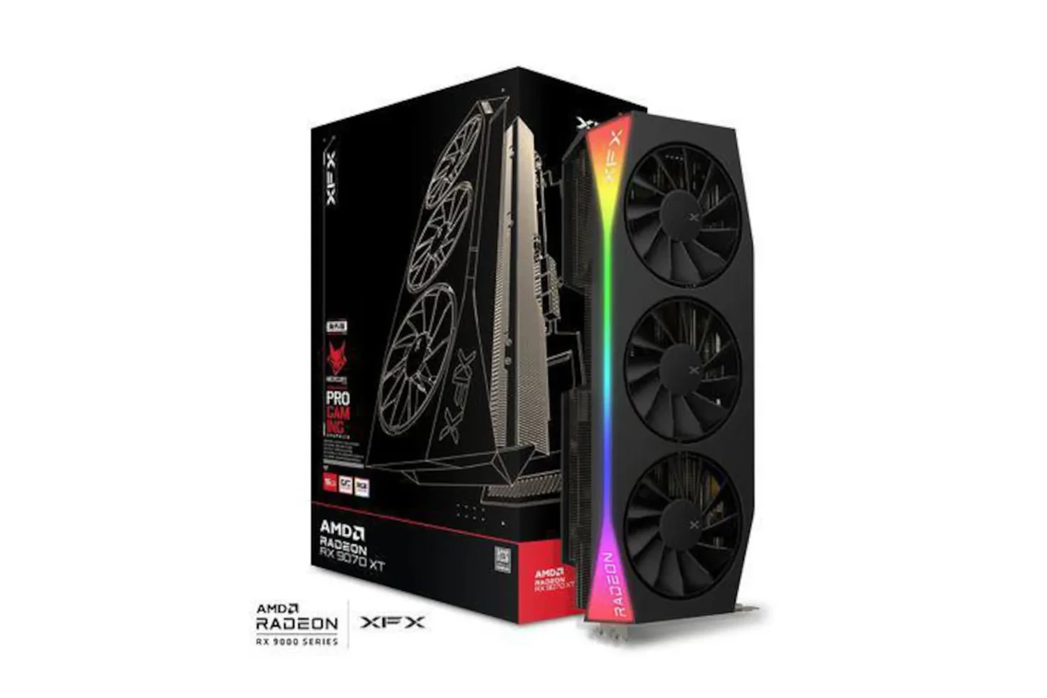 XFX Mercury Gaming RGB RX 9070 XT OC Black 16GB, grafička kartica
