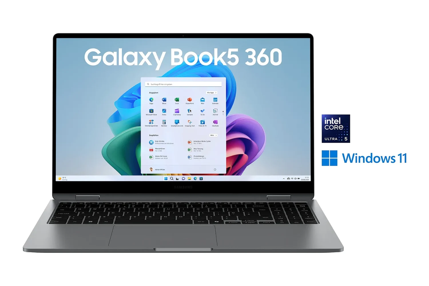 SAMSUNG Galaxy Book5 360 notebook, NP750QHA-KA2DE, 15.6″/U5/16GB/Arc/512GB/W11