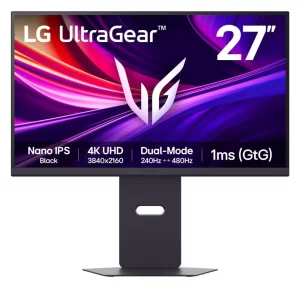 LG 27G850A-B monitor, 27", 4K, 480Hz, FreeSync/G-Sync, IPS