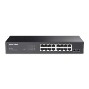 Mercusys 16-Port Gigabit Desktop preklopnik (Switch) 16×10/100/1000Mbps, Plug & Play, Auto-Negotiation, Auto-MDI/MDIX, metalno kučište