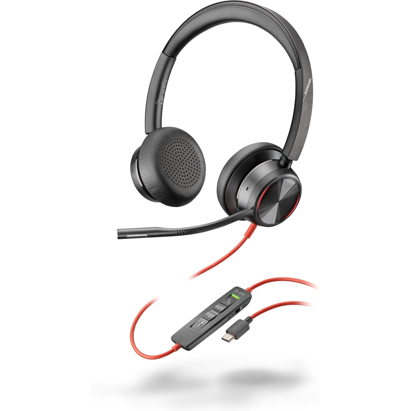 Poly Blackwire 8225 USB-C Stereo-Headset + USB-C/A-Adapter, ANC, MS-Teams - Slika 2