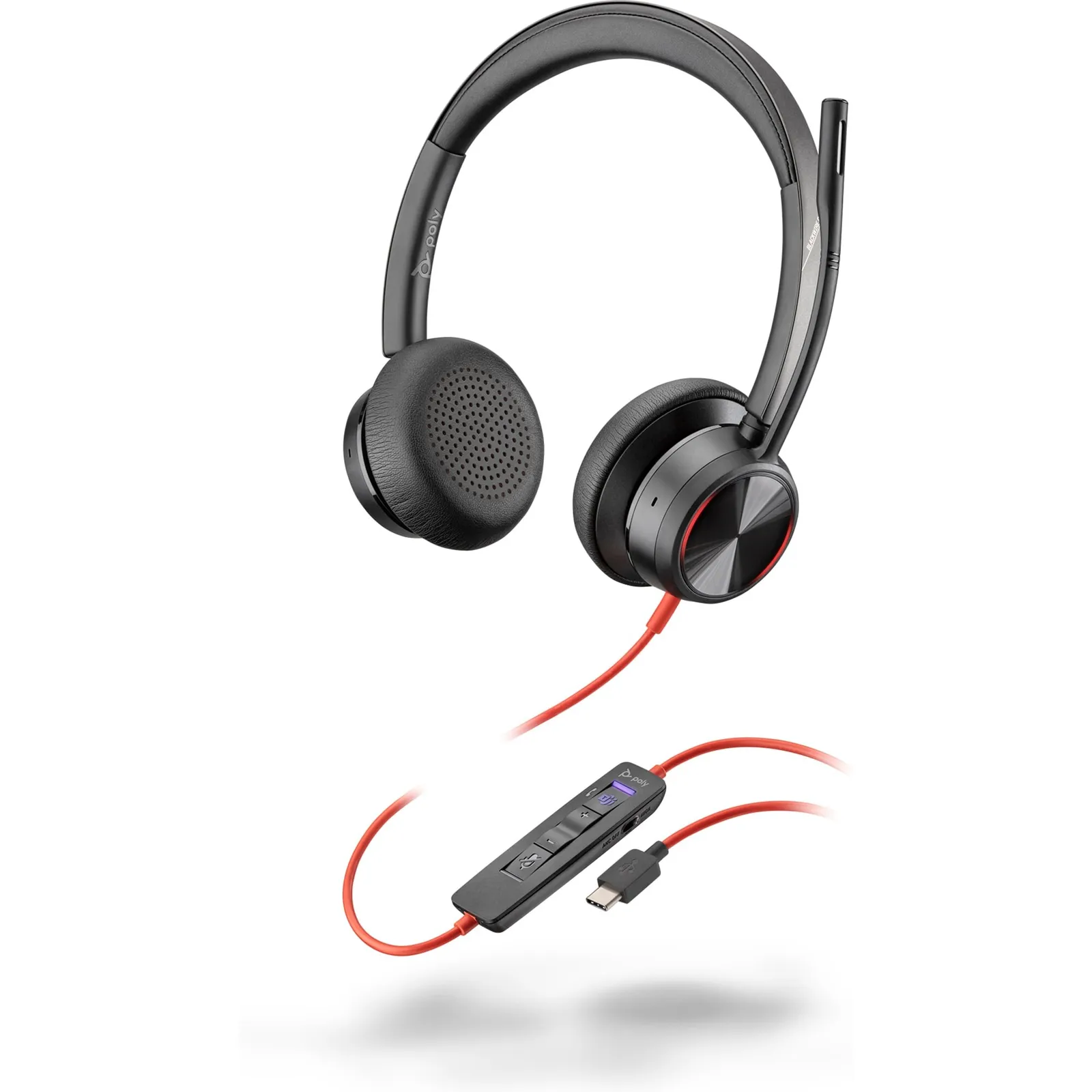 Poly Blackwire 8225 USB-C Stereo-Headset + USB-C/A-Adapter, ANC, MS-Teams - Slika 3
