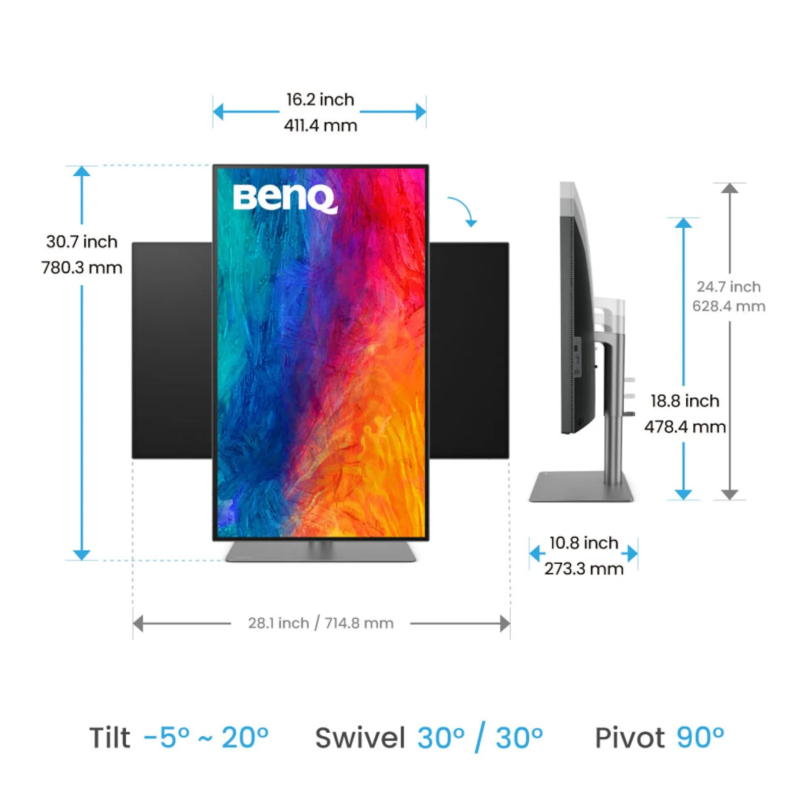 BenQ PD3225U 80cm (31,5") 4K Grafik-Monitor + ScreenBar Pro Monitor Lampe silber - Slika 2