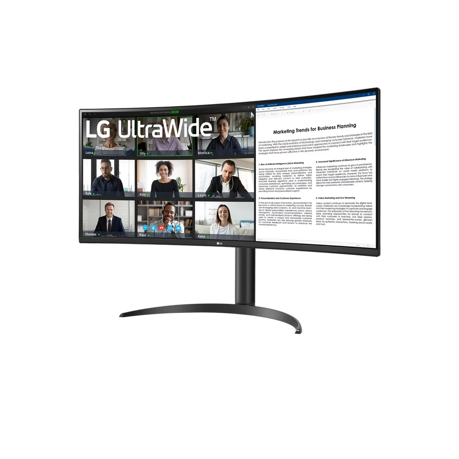 LG 34WR55QC-B.AEU 86.4cm (34") UWQHD 21:9 VA curved Monitor HDMI/DP/USB-C - Slika 3