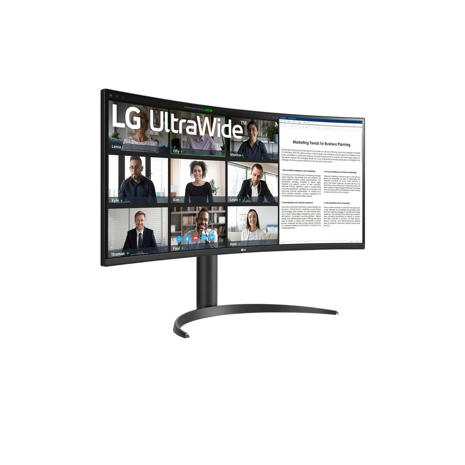 LG 34WR55QC-B.AEU 86.4cm (34") UWQHD 21:9 VA curved Monitor HDMI/DP/USB-C - Slika 4